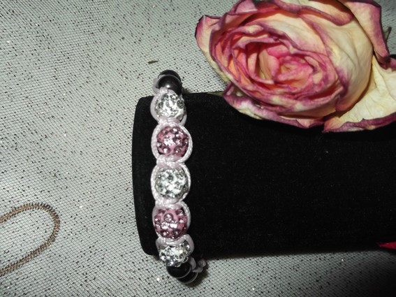Shamballa enfant rose et blanc
