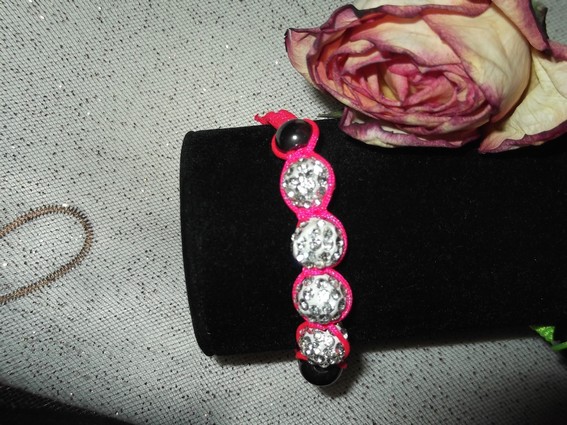 Shamballa enfant rose fluo