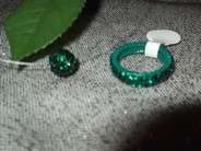 Bague strass vert